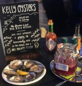 Kelly Oysters menu and table display