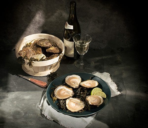 Oysters and wine